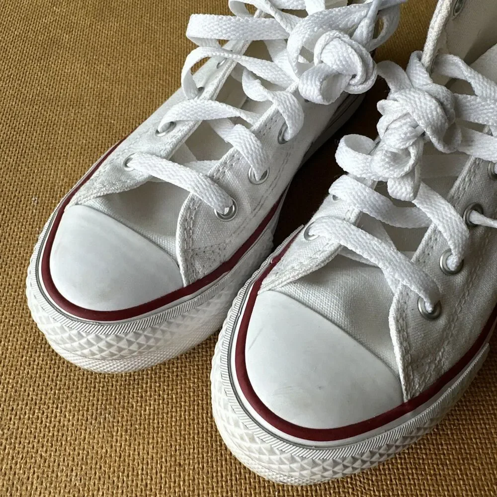 Converse Platform Chuck Taylor All Star High Top Lift Youth Sz 3 White Red Blue